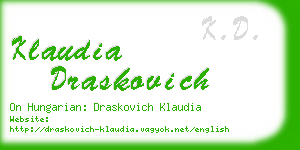 klaudia draskovich business card